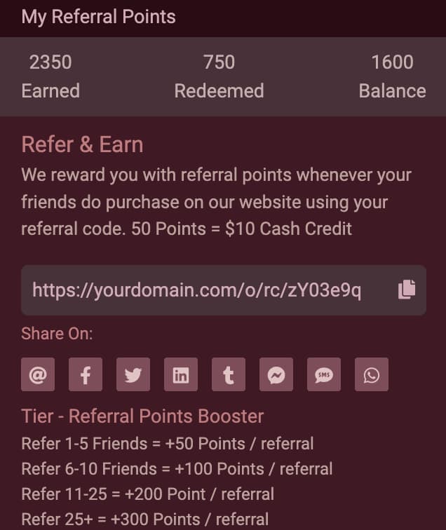 Customer Referral Points